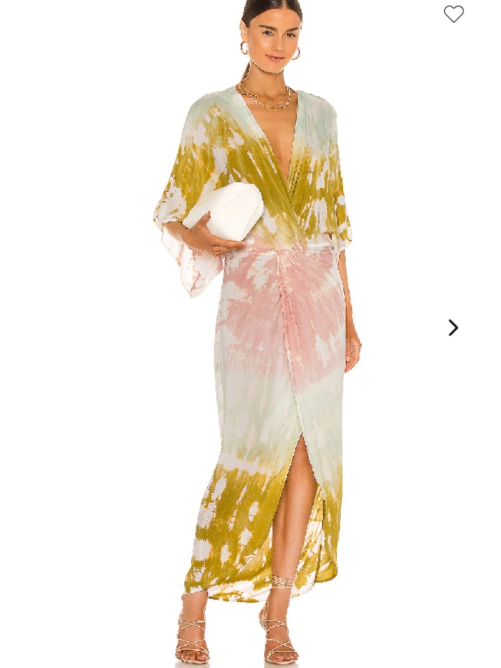 Young, Broke, & Fabulous Siren Maxi Dress, XS, Willowgreen Geode Wash - Picture 1 of 2